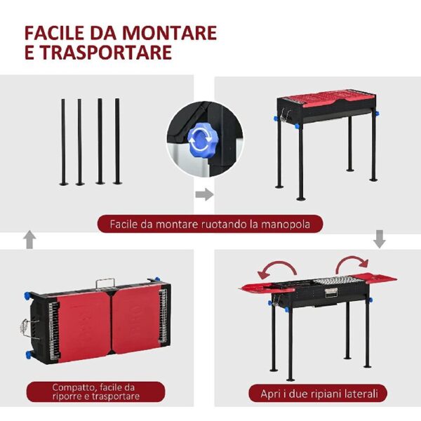 Gardenia Barbecue portatile a carbonella, sabadell, 120x30xh.70 cm