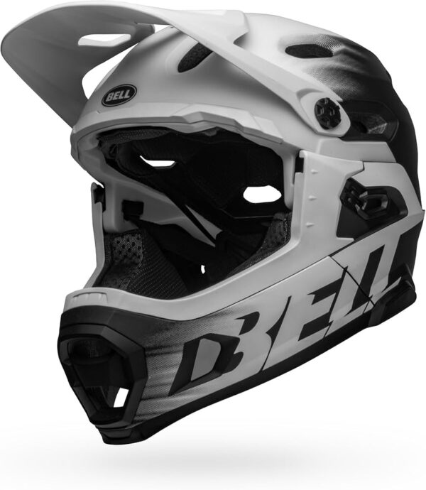 BELL Casco Super DH MIPS MTB, Unisex, Nero Opaco/Bianco, L