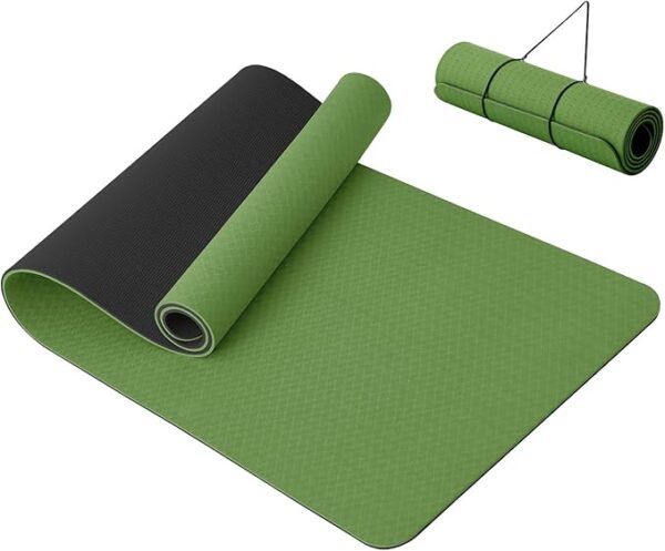 tappeto yoga nero verde 183x61