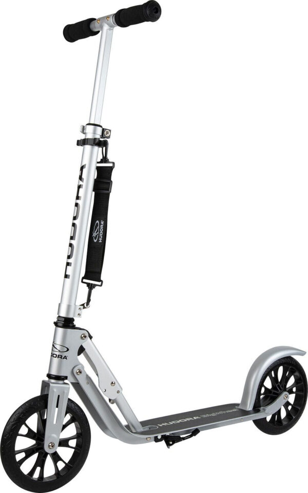 Monopattino HUDORA BigWheel 205 Kick, l'originale con tecnologia RX Pro, monopattino pieghevole da città GRIGIO SILVER NUOVO - SCATOLA ROVINATA