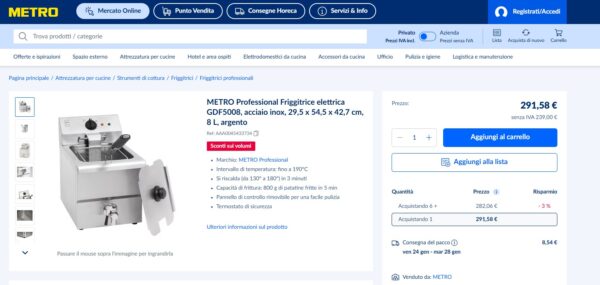 Stock Friggitrici metro Professional - immagine 5